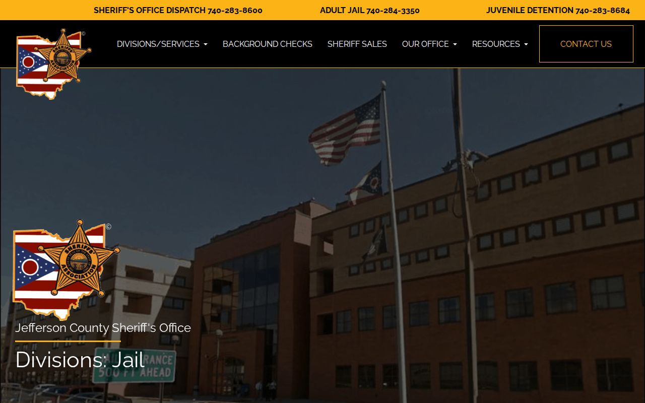 Jefferson County Sheriff Jail Administration page