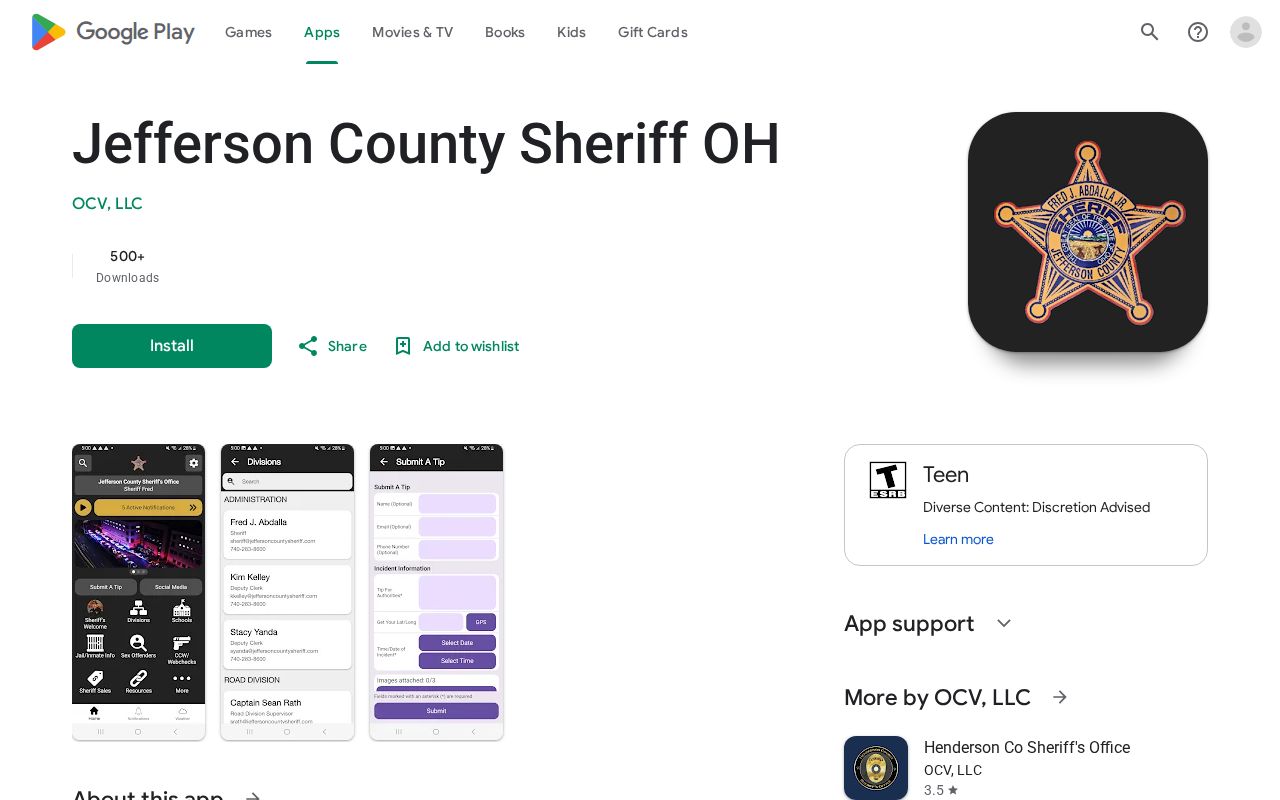 Jefferson County Sheriff OH app for warrant-tip and public-safety outreach