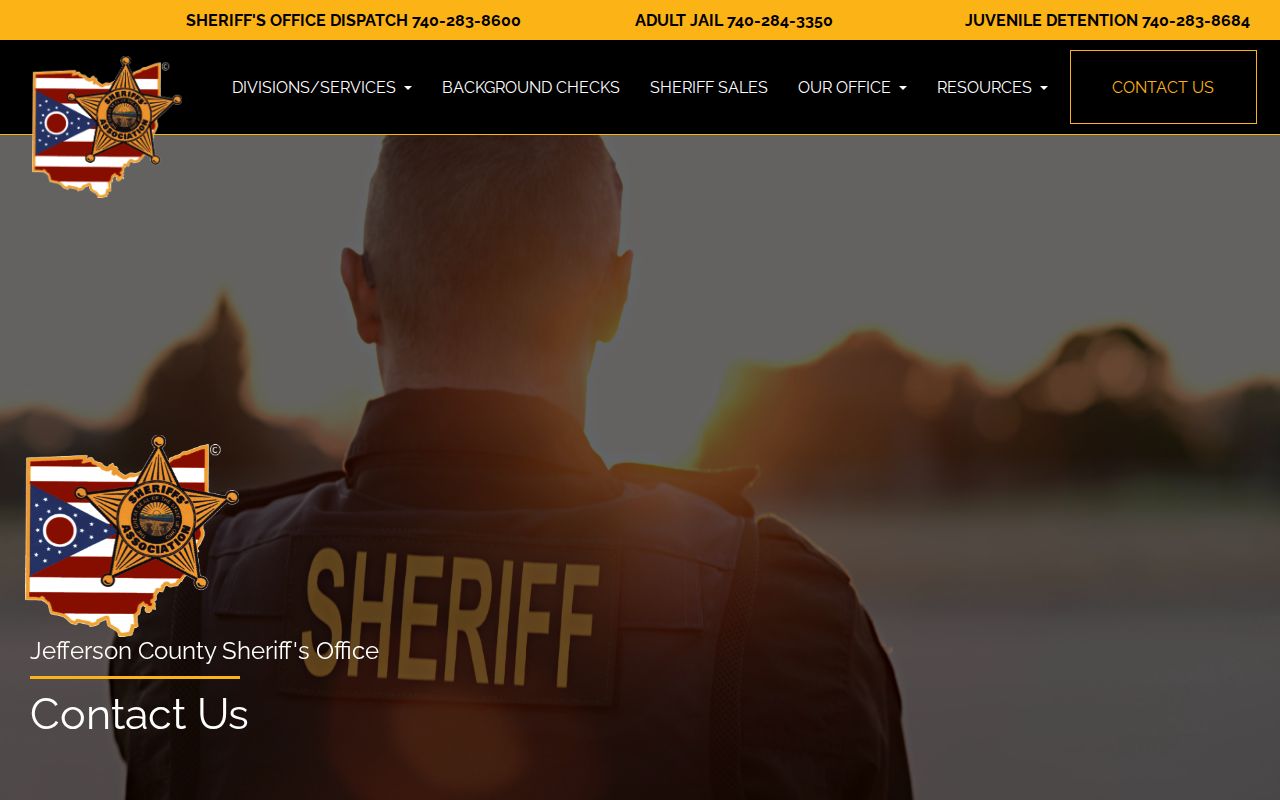 Jefferson County Sheriff contact page for warrant and public-record inquiries